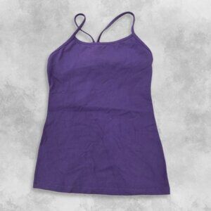 Lululemon Power Y Tank Top Built-In Padded Bra Stretch Fabric Purple Women's 4